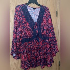 BABYDOLL CRINKLE GAUZE SMOCKED TOP Size 2 from Torrid